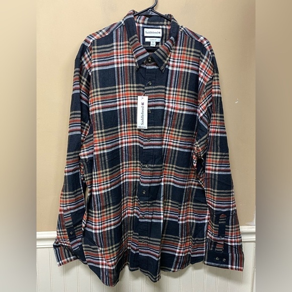 Saddlebred Classic Fit Mens Plaid Flannel Shirt Size 3XLT NWT - Picture 1 of 6